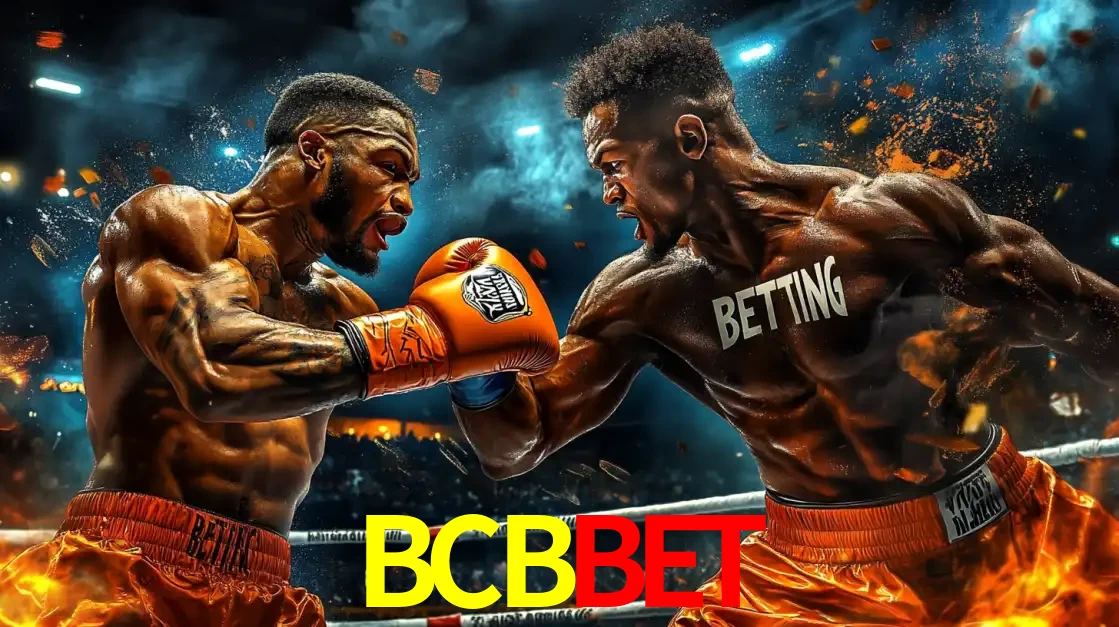Dois boxeadores em uma luta intensa e explosiva, representando a adrenalina e as oportunidades de apostas em esportes de combate disponíveis na plataforma BCBBET.