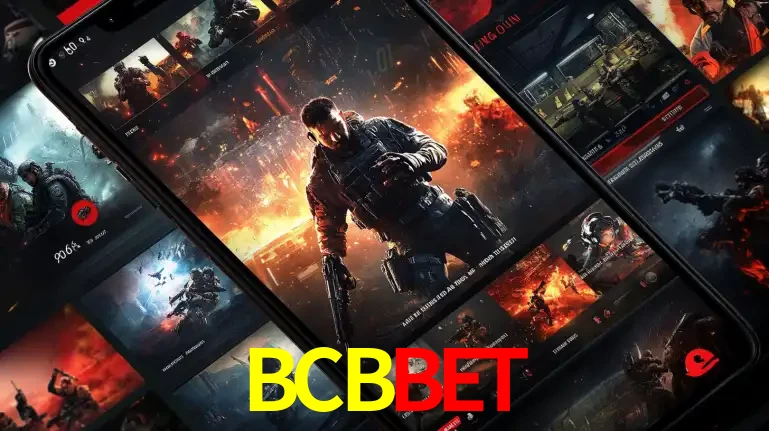 Tela de um celular exibindo uma galeria de jogos de tiro com temática militar, mostrando a variedade de e-sports disponíveis para apostas na plataforma de entretenimento BCBBET.