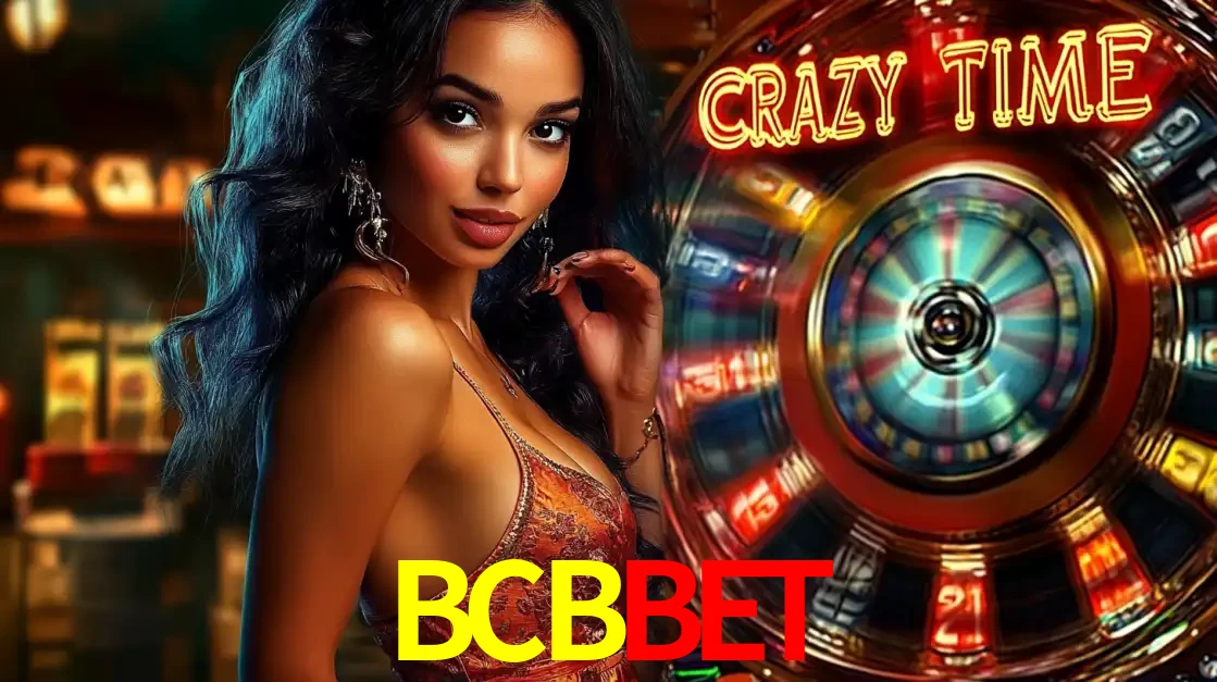 Mulher elegante ao lado da vibrante roda da fortuna do jogo de cassino ao vivo Crazy Time, um dos game shows mais populares e cheios de prêmios do BCBBET.